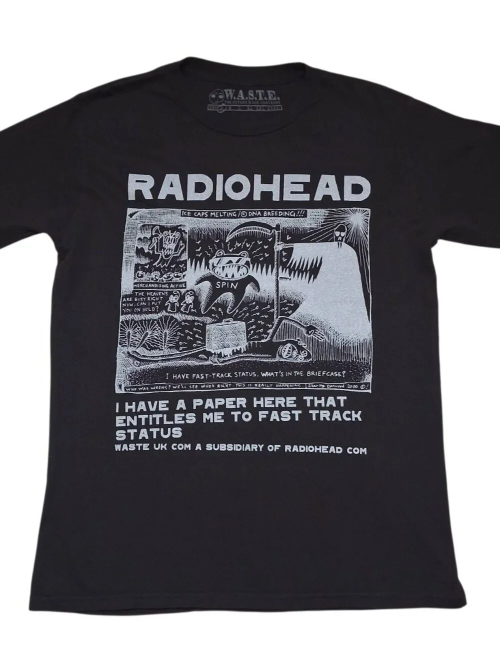 Radiohead T-Shirt W.A.S.T.E Ice Caps Melting Men's Small Black RARE NWOT NEW - Picture 1 of 8